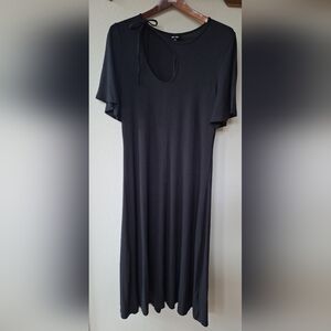 Saint and Sofia Freya Midi Tie Dress Black Size 8